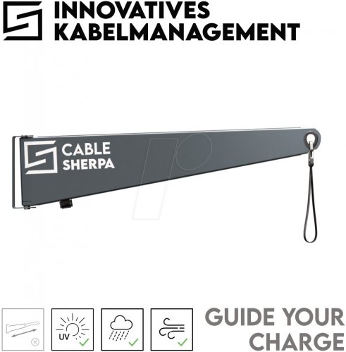 Portacables para cable de carga, exterior, antracita