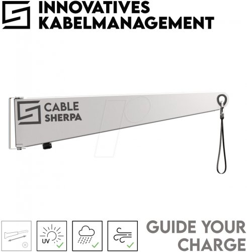 Portacables para cable de carga, exterior, blanco