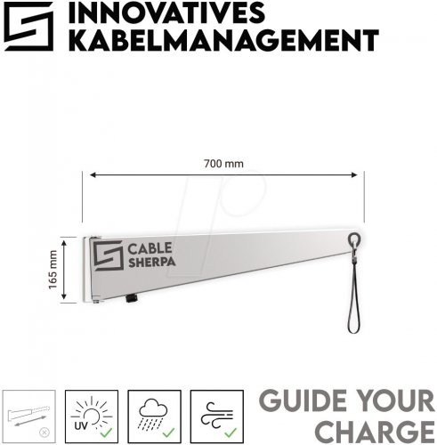 Portacables para cable de carga, exterior, blanco