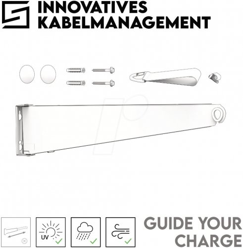 Portacables para cable de carga, exterior, blanco