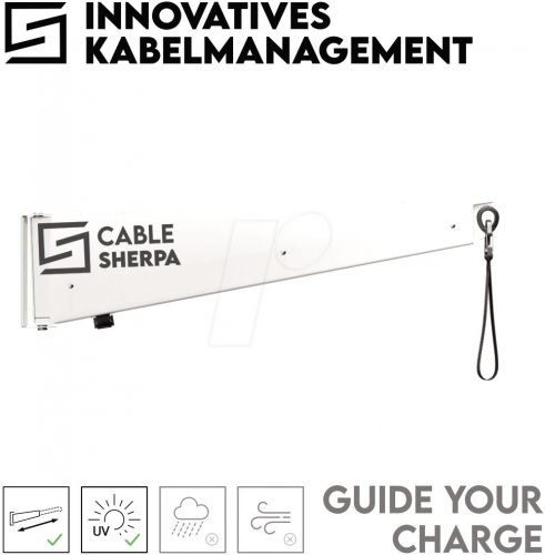 Portacables para cable de carga, extraíble, indoor, blanc