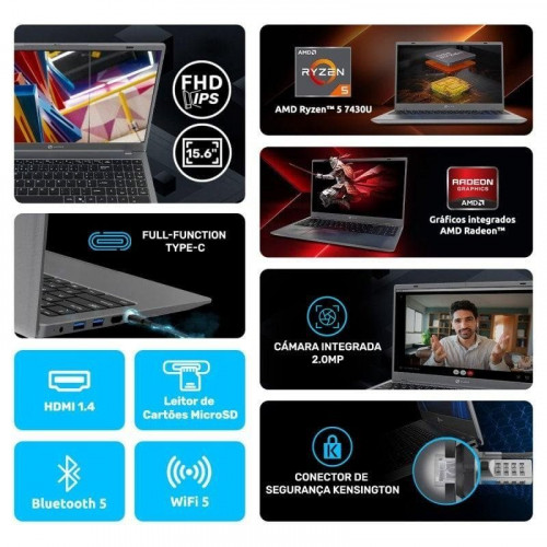 Portátil Alurin Flex Advance AMD Ryzen 5 7430 15.6