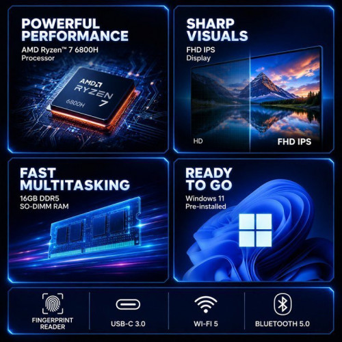 Portátil Alurin Flex Advance AMD Ryzen 7 6800/16GB/512GB/15.6
