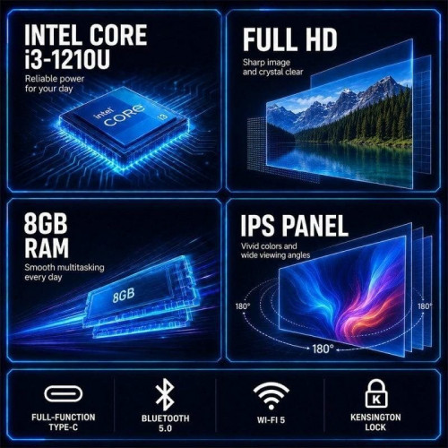 Portátil Alurin Flex Advance Intel Core i3-1210U 15.6