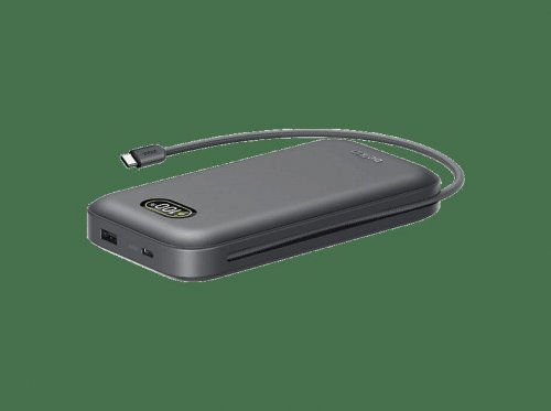 Powerbank - BELKIN BPB040hqCH, 27000 mAh, 1x USB-A, 2x USB-C, 240W, Gris Carbón