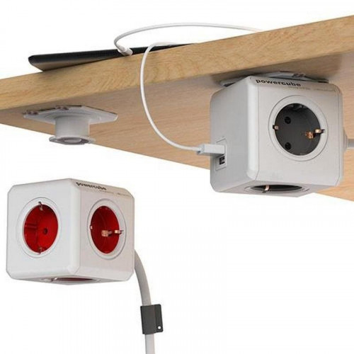 PowerCube Extended USB 4 Tomas + 2 USB 1.5m Rojo
