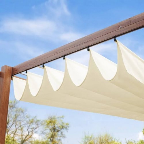 PRIMEYARD Pérgola, 3x3m, techo de toldo, champán - (400101)