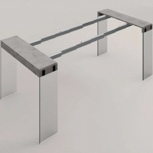 ProduceShop Consola extensible ahorradora de espacio en vidrio y melamínico 195cm London