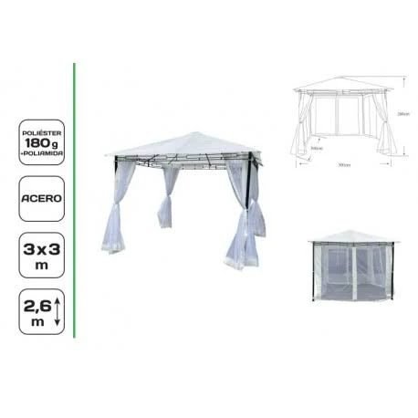Profer Green Cenador acero c/cortinas