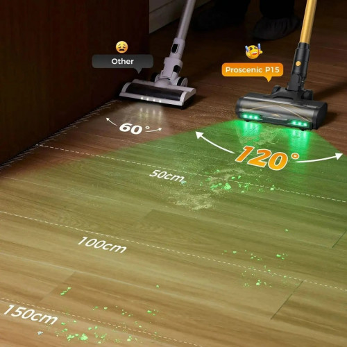 Proscenic P15 Cordless Vacuum Cleaner | 55kPa Suction, 70min Runtime