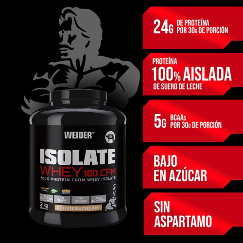 Proteína Isolate Whey 100 CFM 2 kg Cookies & Cream Weider