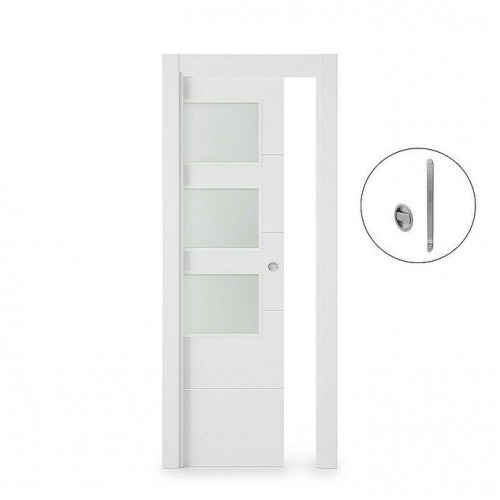 Puerta corredera de madera acristalada Recife