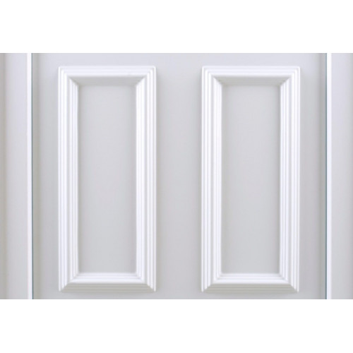 Puerta de entrada serie Basic pvc Ibiza diseño rústico color blanco apertura derecha 208x98cm