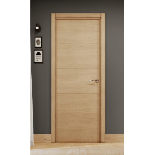 Puerta de interior abatible ciega maciza melamina Line Berna roble miel apertura izquierda cerco de 7x3 anchura 72.5cm
