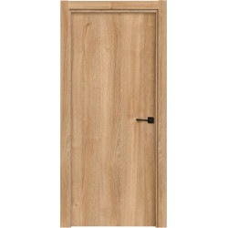 Puerta de interior abatible ciega maciza melamina Line Plus Lisboa roble apertura izquierda cerco de 7x3 anchura 72.5cm