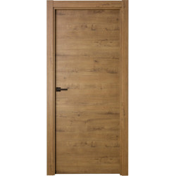 Puerta de interior abatible ciega maciza melamina Line Plus Oslo Gold roble apertura derecha cerco de 9x3 anchura 72.5cm
