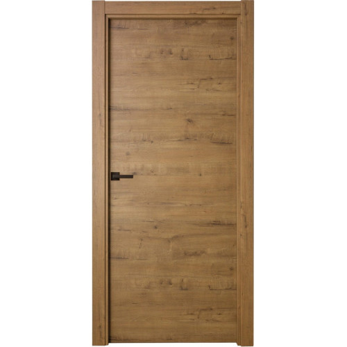 Puerta de interior abatible ciega maciza melamina Line Plus Oslo Gold roble apertura derecha cerco de 9x3 anchura 72.5cm