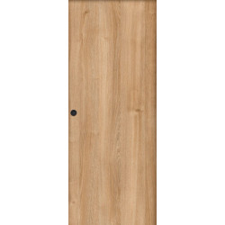 Puerta de interior corredera ciega maciza melamina Line Plus Lisboa roble con uñero anchura 72,5cm