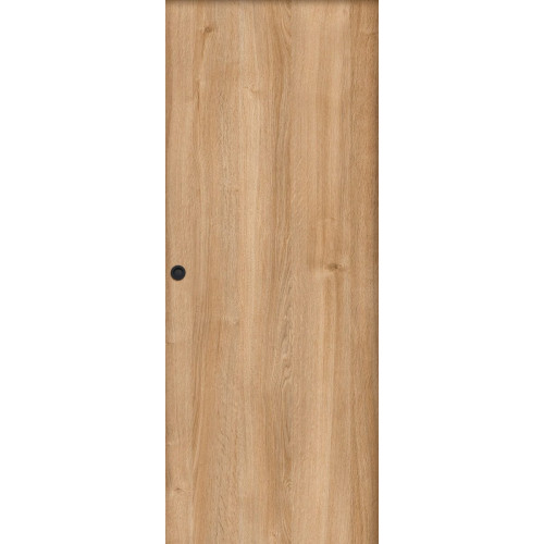 Puerta de interior corredera ciega maciza melamina Line Plus Lisboa roble con uñero anchura 72,5cm