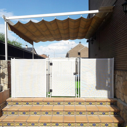 Puerta de seguridad para piscinas de aluminio blanco 125x100 cm