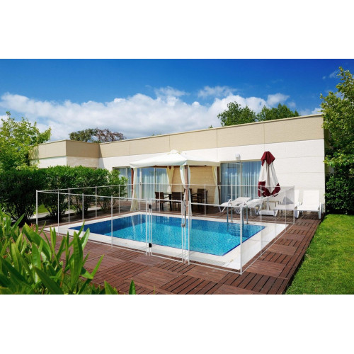 Puerta de seguridad para piscinas de aluminio blanco 125x100 cm