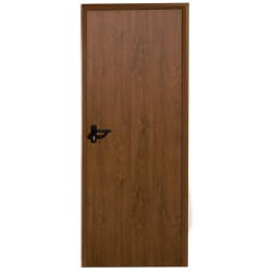 Puerta de trastero liso nogal con llave 1 punto de seguridad apertura derecha 200x80cm