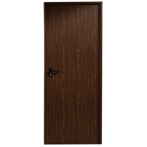 Puerta de trastero liso nogal con llave 1 punto de seguridad apertura derecha 200x80cm