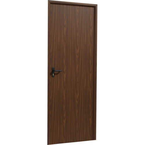 Puerta de trastero liso nogal con llave 1 punto de seguridad apertura derecha 200x80cm
