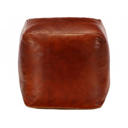 Puf 40x40x40 cm cuero genuino de cabra