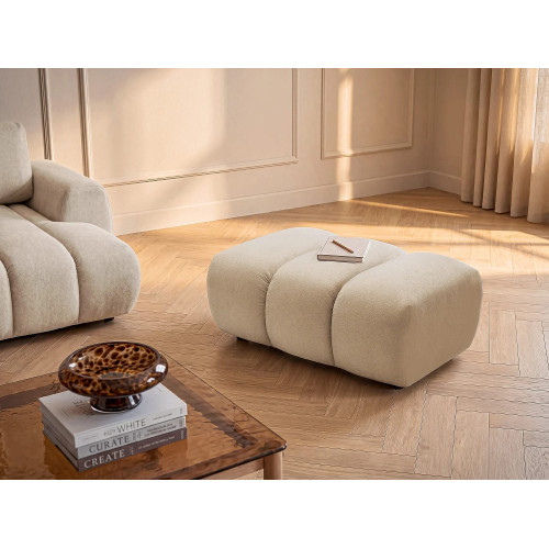Puf de tela beige FRIDORA