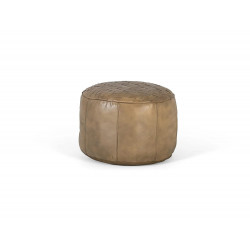 Puff de Piel 51 Cm Estilo Vintage Industrial-36x51x51