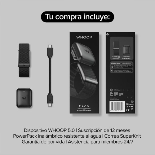 Pulsera de actividad WHOOP Peak 5.0 Obsidiana