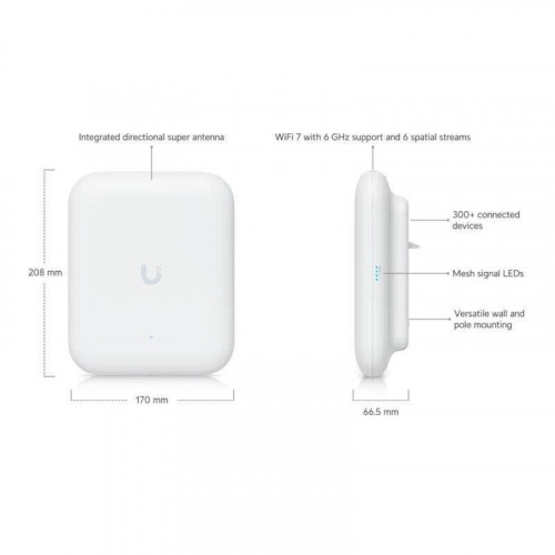 Punto de acceso Ubiquiti U7 Pro Outdoor WiFi 7 MU-MIMO 2.5 GbE IP67