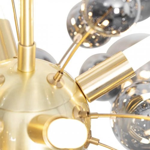QAZQA Lámpara colgante de diseño latón con cristal ahumado 8 luces