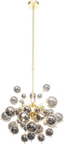 QAZQA Lámpara colgante de diseño latón con cristal ahumado 8 luces