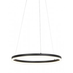 QAZQA Lámpara colgante negra 60cm con LED dimmer