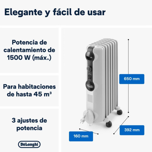 Radiador de aceite De'Longhi Radia S TRRS0715 Blanco