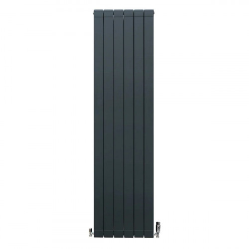 Radiador de aluminio y válvulas cromadas - 1800 mm x 475 mm - Gris antracita