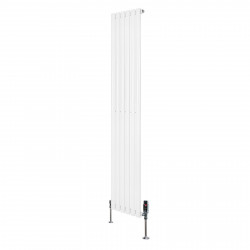 Radiador de Columna Simple Ovalado y Válvulas – 1800 mm x 360 mm – Blanco