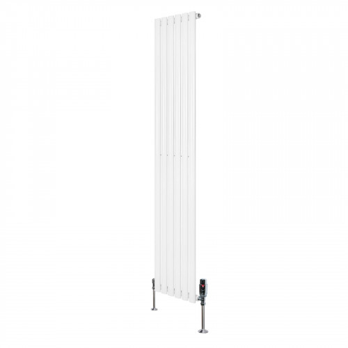 Radiador de Columna Simple Ovalado y Válvulas – 1800 mm x 360 mm – Blanco