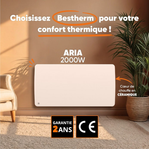 Radiador eléctrico Bestherm de inercia seca cerámica 2000 W aria