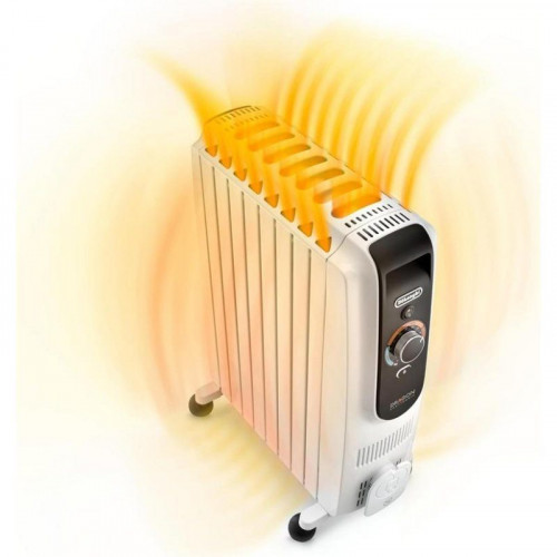Radiador Eléctrico DeLonghi TRD50615 1500W compacto con termostato programable y ruedas Smart Set