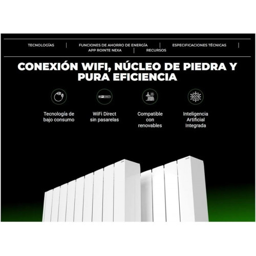 Radiador eléctrico Rointe Olympia 600w 4 elementos negro ORNB0600RAD3