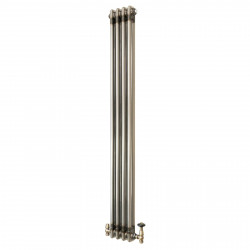 Radiador Tradicional de 2 Columnas y Válvulas - 1500 x 200mm - Metal Crudo