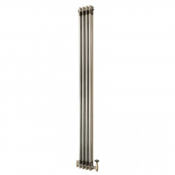 Radiador Tradicional de 2 Columnas y Válvulas - 1800 x 200mm - Metal Crudo