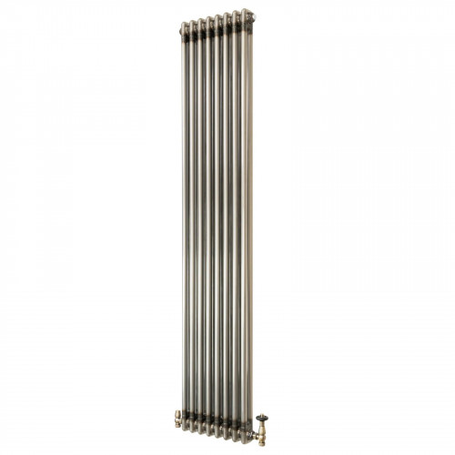 Radiador Tradicional de 2 Columnas y Válvulas - 1800 x 380mm - Metal Crudo