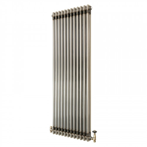 Radiador Tradicional de 2 Columnas y Válvulas - 1800 x 560mm - Metal Crudo