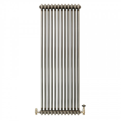 Radiador Tradicional de 2 Columnas y Válvulas - 1800 x 560mm - Metal Crudo
