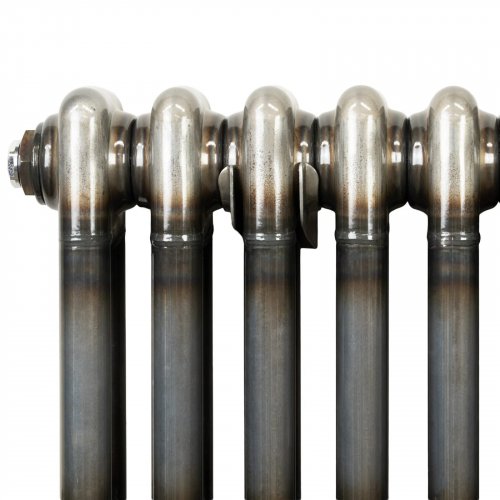 Radiador Tradicional de 2 Columnas y Válvulas - 600 x 425mm - Metal Crudo