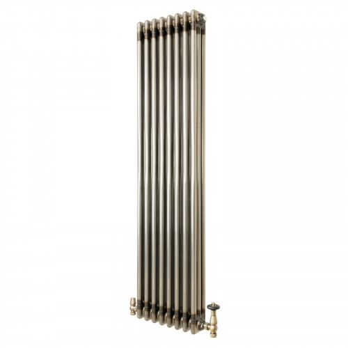 Radiador Tradicional de 3 Columnas y Válvulas - 1500 x 380mm - Metal Crudo